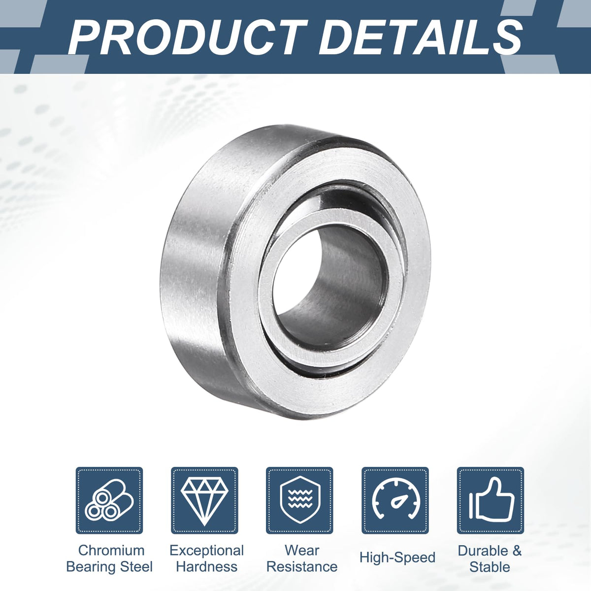 uxcell COM5T Spherical Plain Bearings 5/16x3/4x3/8 Chrome Steel