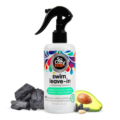 SoCozy Swim Leave In Conditioner Spray & Treatment for Kids Hair (8 Fl Oz) Protects & Repairs Pool, Sun & Salt