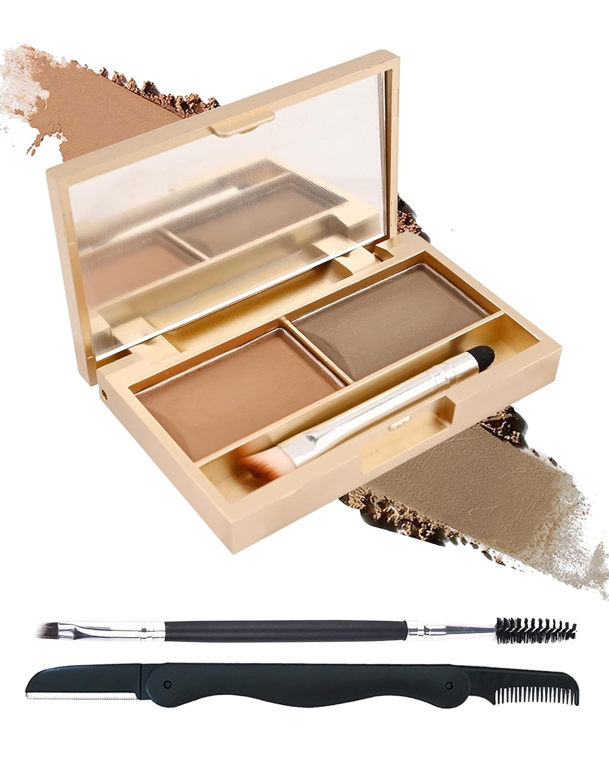 Eyebrow Powder Makeup Kit,Long Lasting Waterproof Eye Brow Powder for Women