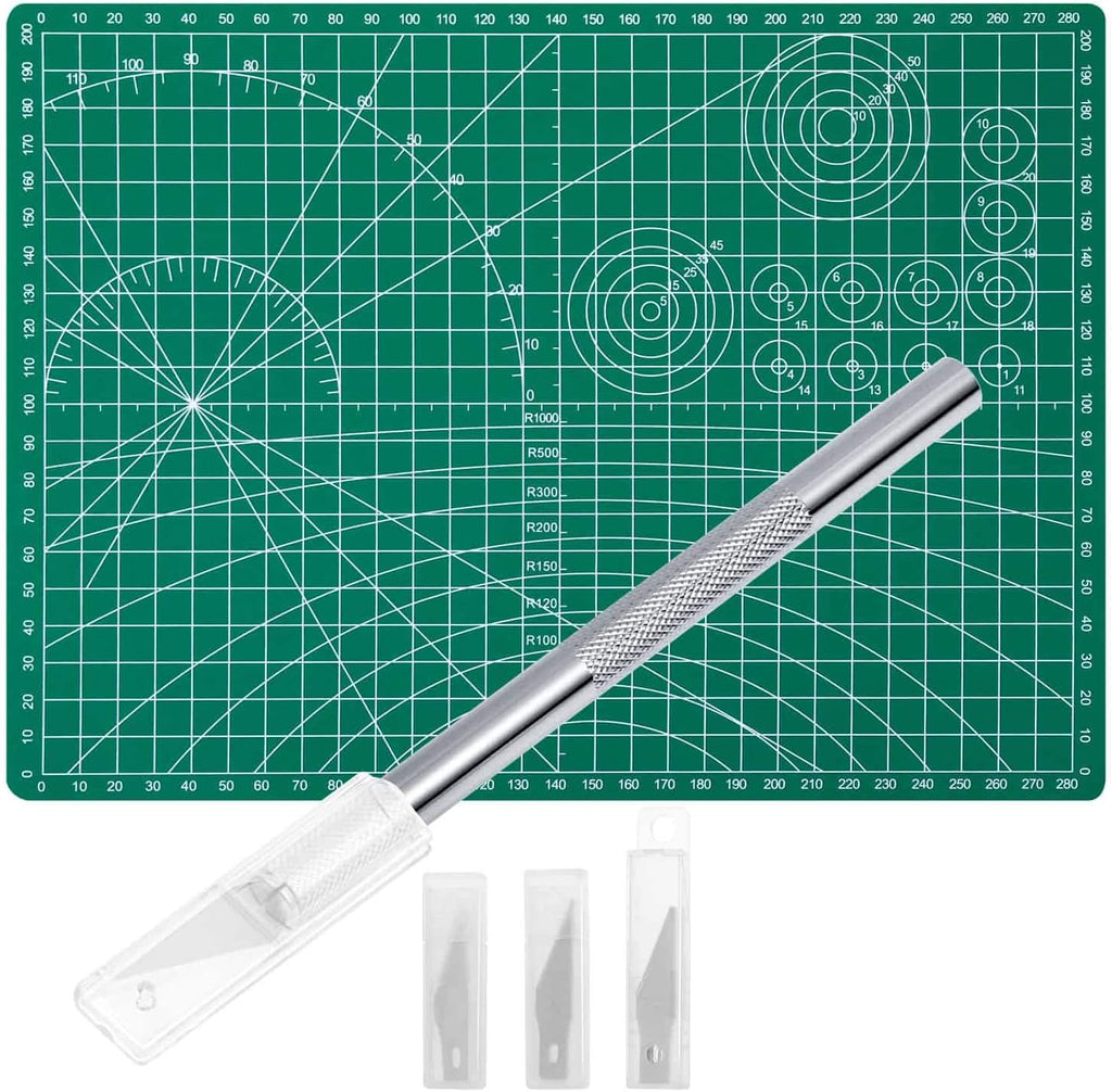 Craft Knife Precision Cutter and Self Healing Cutting Craft Mat Hobby Knife Set with 30 PCS Knife for Art Hobby Craft