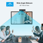 Full 1080P HD 3-in-1 Webcam: Camera and Speaker for Desktop Computer with Built-in 4 Microphones, External USB Web