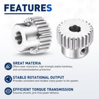 DTGN Spur Gear 1Mod 24 Teeth 10mm Thickness 8mm Bore 3x1.4mm Keyway 2Pcs