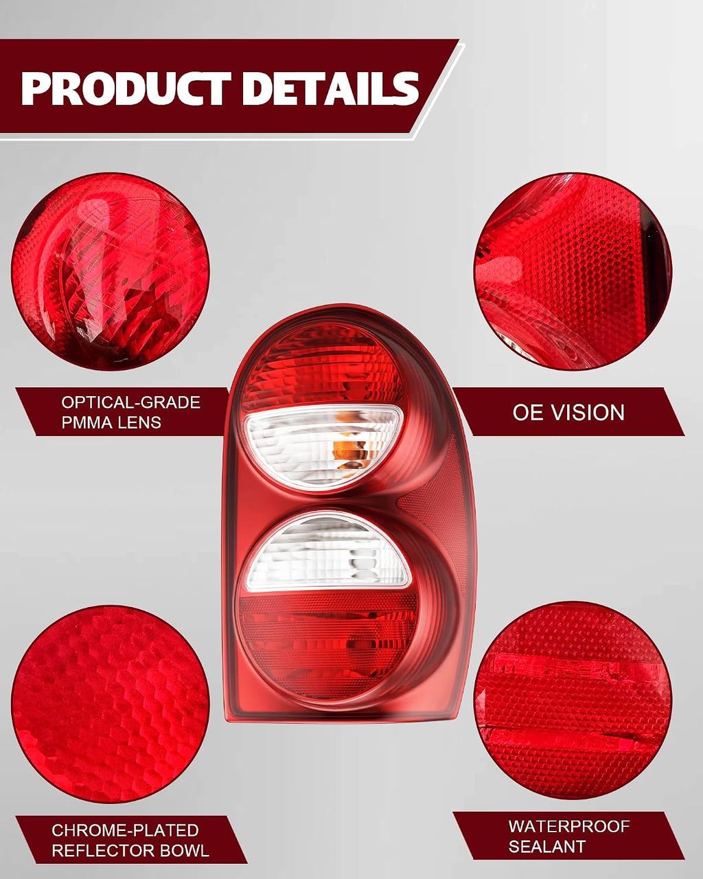 Right Tail Light Assembly for 2005-2007 Jeep Liberty Passenger Side