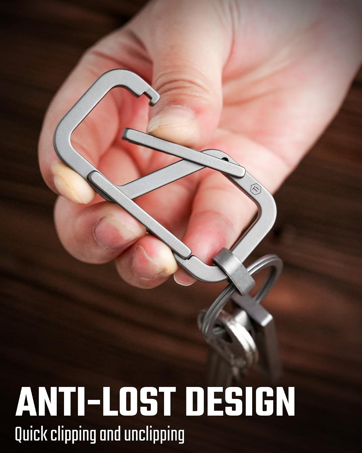 Titanium Double‑Ended Quick Release Keychain, Lightweight Carabiner Key Holder & EDC Key Clip Anti-Loss Accessory