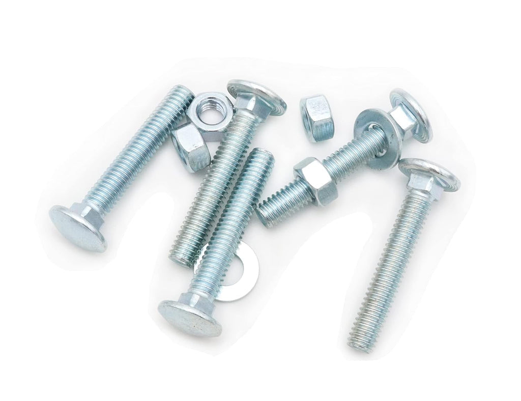 10 Sets Carriage Bolts Screws Assortment Kit, 5/16-18 x 2'' Round Head Square Neck Bolts (with Hex Nuts and Flat