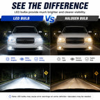 LED DRL Projector Headlights Assembly w/LED Bulbs For 2009-2018 Dodge Ram