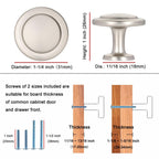 10 Pack Polished Chrome Cabinet Knobs Pull Round Single Hole 1960