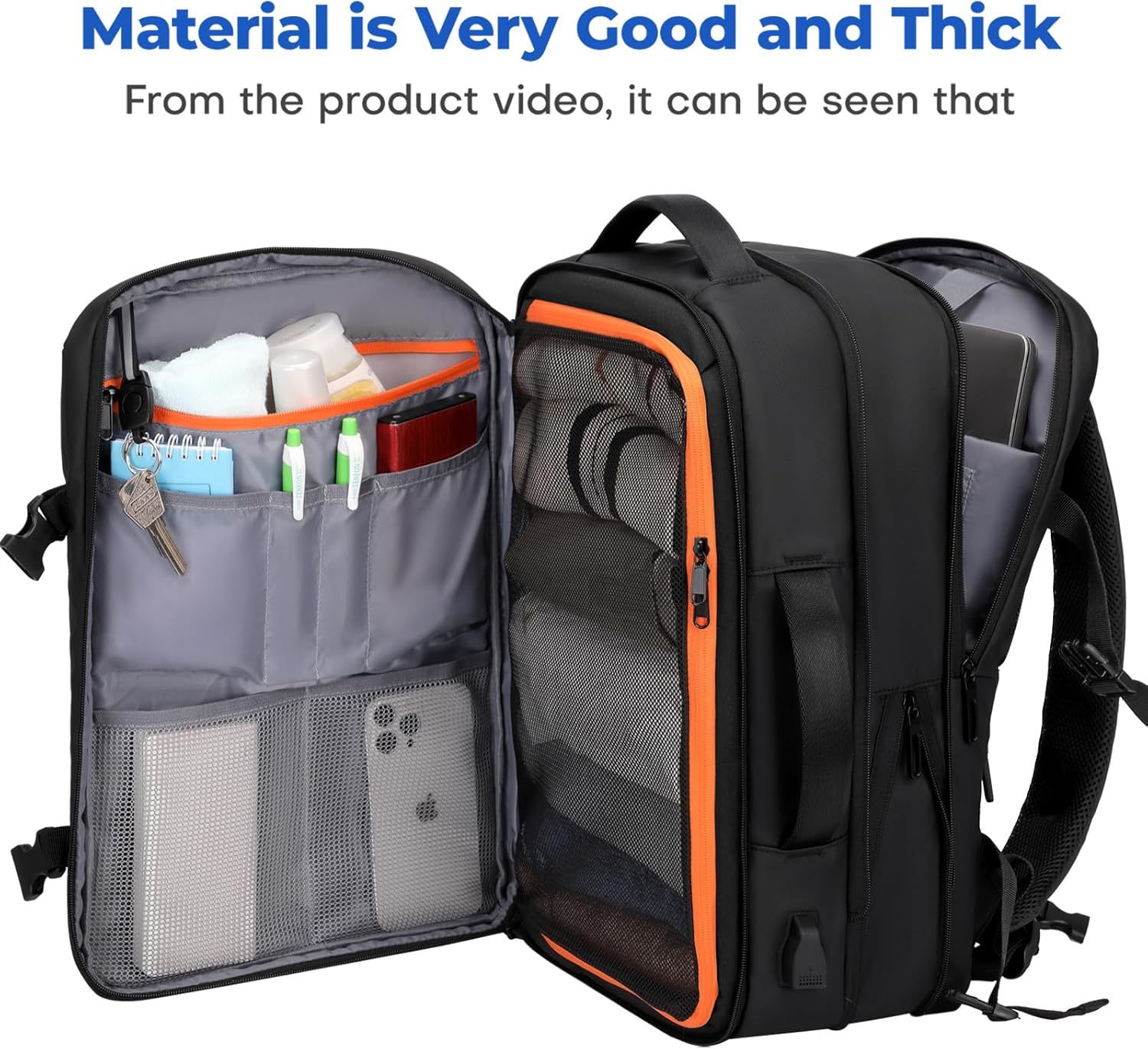 Carry On Travel Backpack for Airplanes | 35L Suitcase Backpack Luggage Business Weekender Bag - Expandable Travel