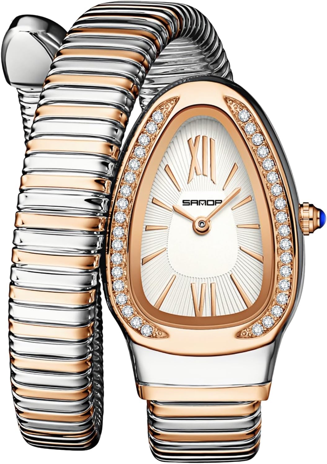Snake Bracelet Watches for Women, Elegant Wrap Around Bangle Wristwatch, Fashion Jewelry Style Quartz Watch, Snake