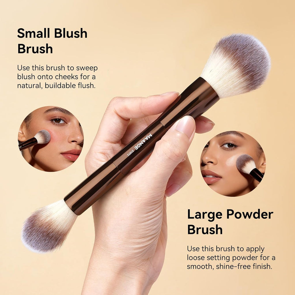 4 PCS Foundation Makeup Brush Set Double-ended Kabuki Contour Brush for Liquid Powder Concealer Cream Cosmetics