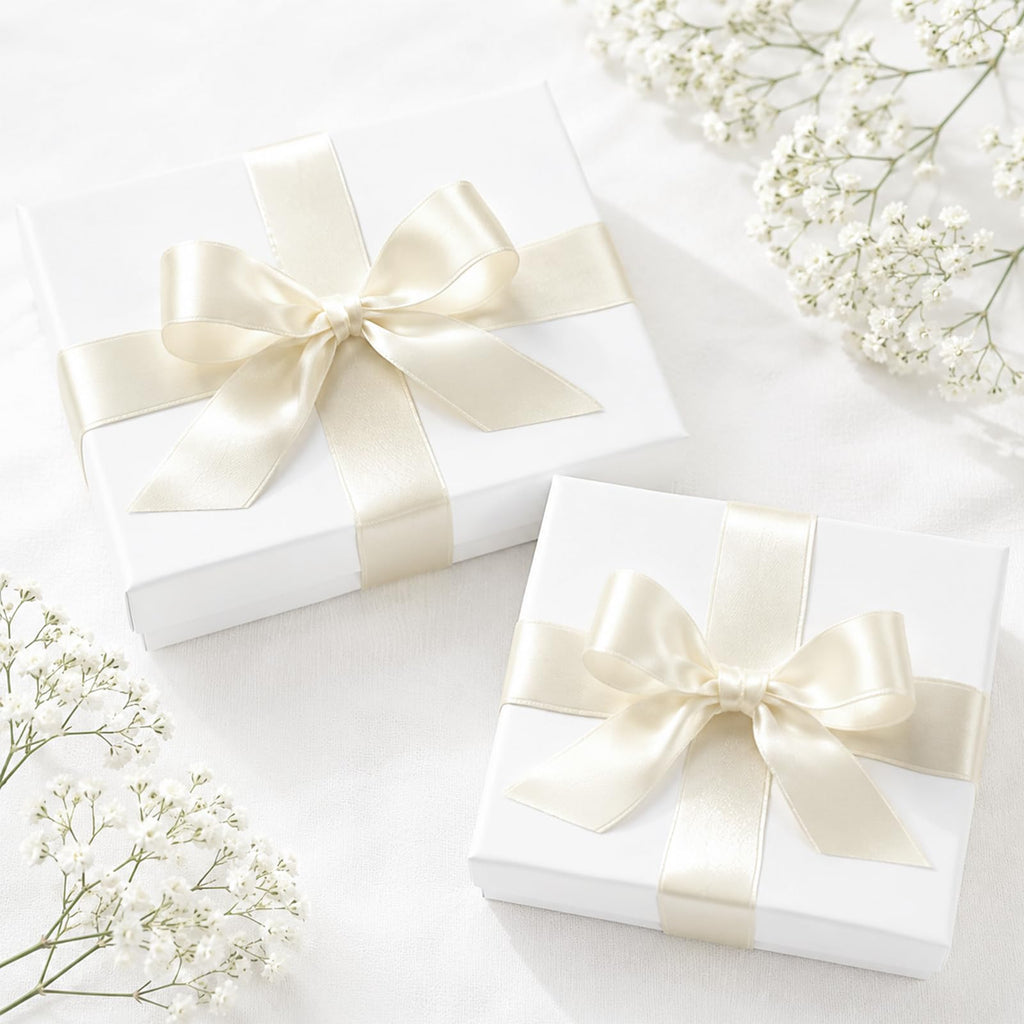 Double Faced Ivory Satin Ribbon - 1-1/2 Inch x 50 Yards