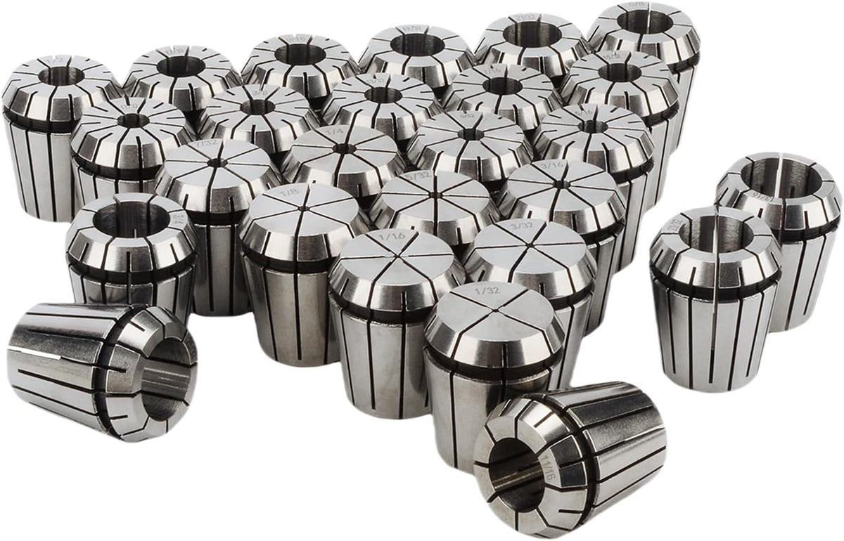 26 Pcs ER32 Spring Collet Set, 1/32-13/16" Size Shank Chuck, CNC