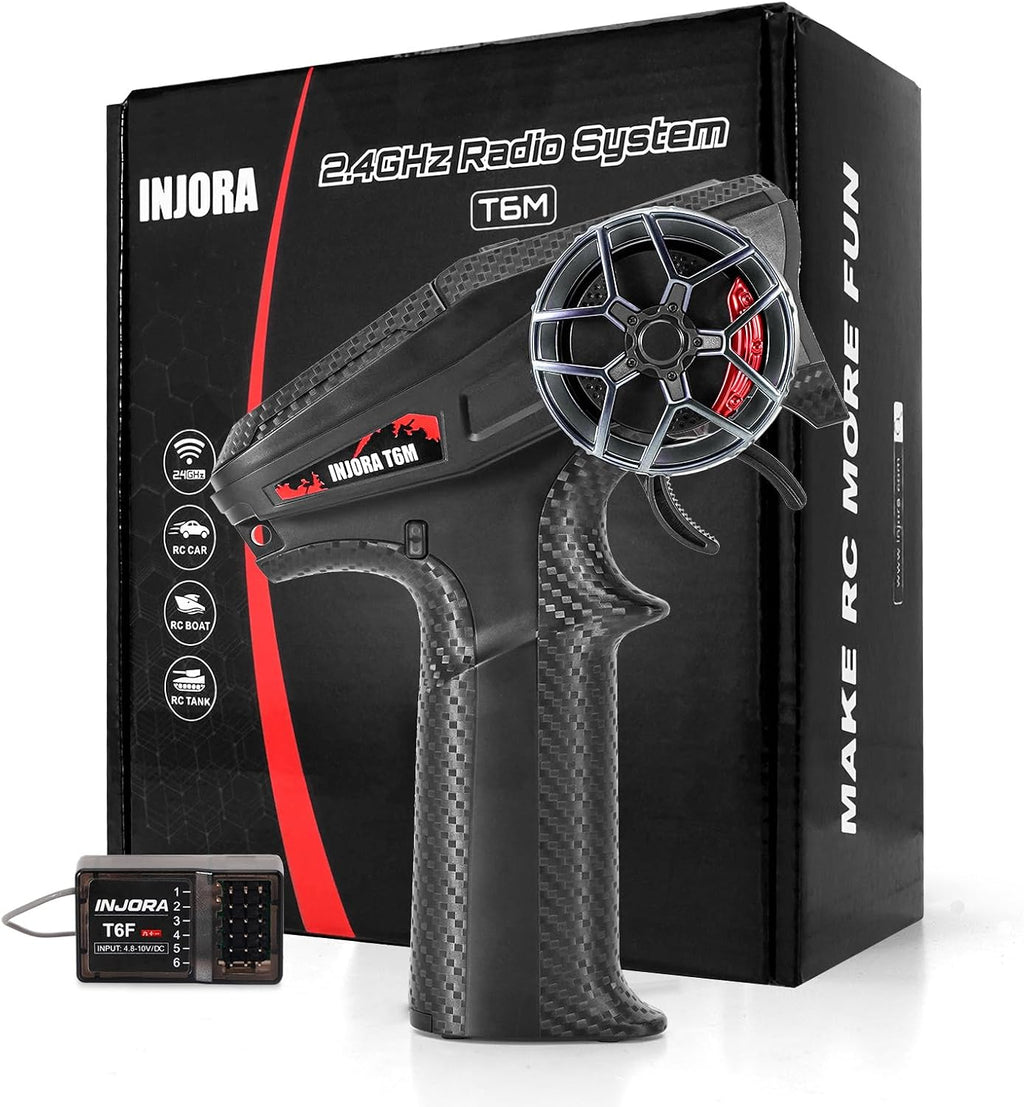 T6M 2.4GHz Transmitter with 6CH Receiver for 1/24 1/18 RC Crawler
