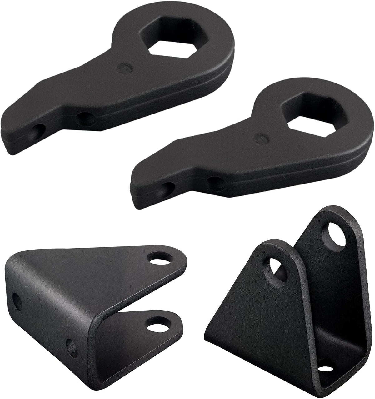 EVIL ENERGY 1-3" Leveling Lift Kit Compatible with 2001-2007 Chevy Silverado & GMC Sierra 1500HD, 1-3 inch Front Suspension Torsion Bars Keys with Shock Extender Brackets Black