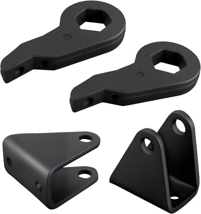 EVIL ENERGY 1-3" Leveling Lift Kit Compatible with 2001-2007 Chevy Silverado & GMC Sierra 1500HD, 1-3 inch Front Suspension Torsion Bars Keys with Shock Extender Brackets Black