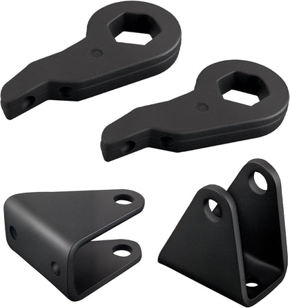 EVIL ENERGY 1-3" Leveling Lift Kit Compatible with 2001-2007 Chevy Silverado & GMC Sierra 1500HD, 1-3 inch Front Suspension Torsion Bars Keys with Shock Extender Brackets Black