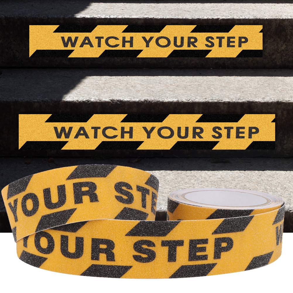 48mm x 5m Anti Slip Tape, Watch Your Step Yellow Black