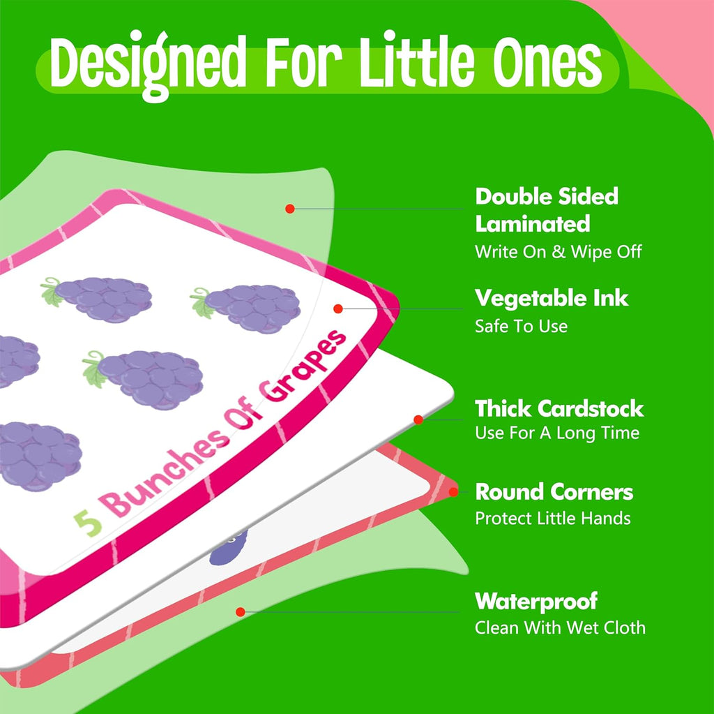 4 Preschool Learning Flipbooks, 96PCS Double Sided Printed Cards Set, Alphabet Letter A-Z, Number 1-20, Feelings and