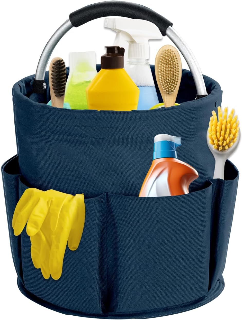 17L Cleaning Caddy with Handle, Cleaning Supplies Organizer, Foldable Storage Basket, Cleaning Supply Caddy, Portable