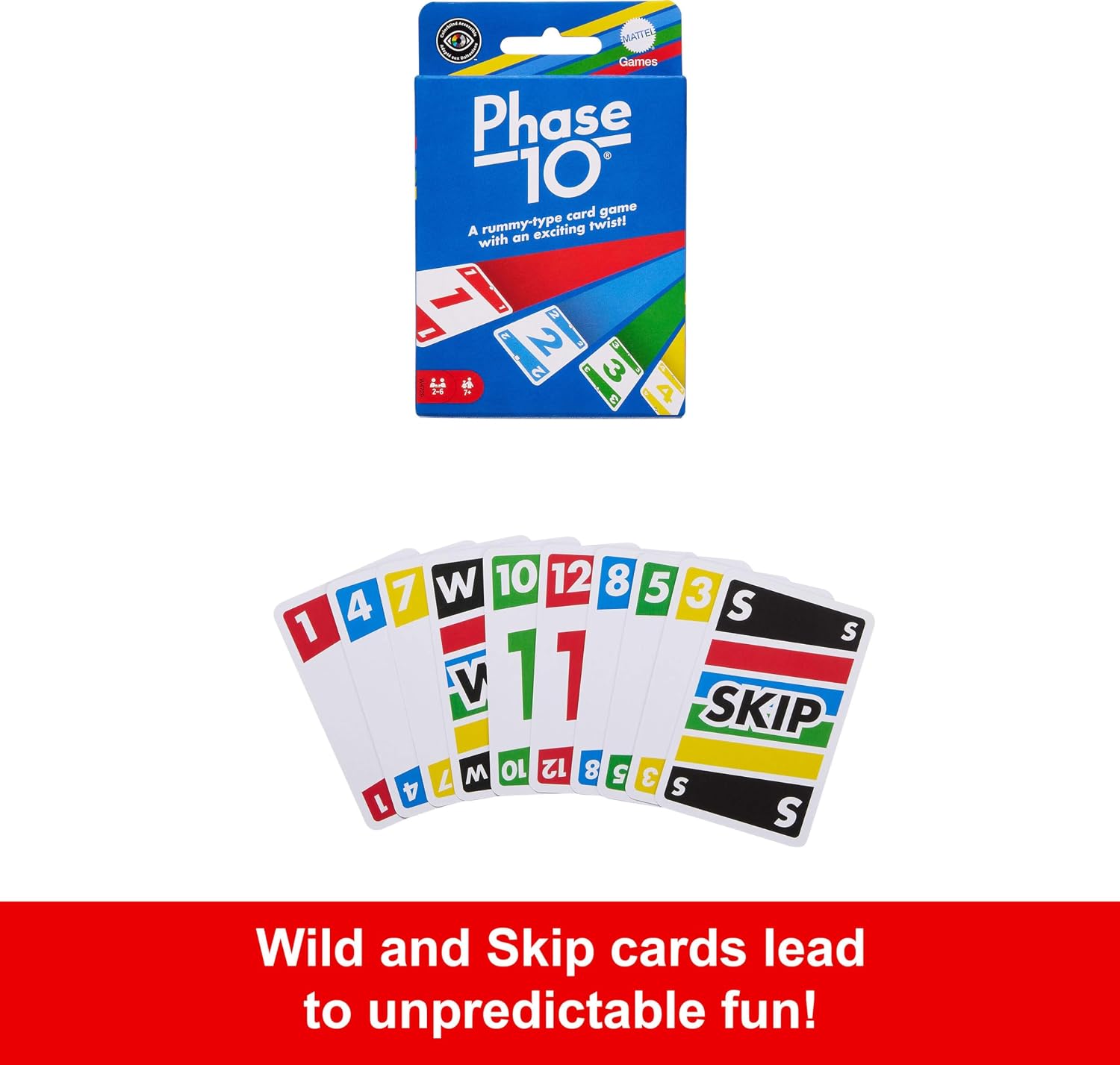 Mattel Games Phase 10 Card Game in Storage Tin for Ages 7+