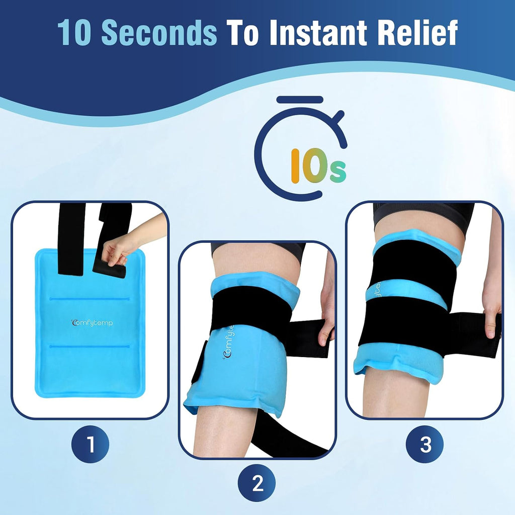 Ice Packs for Injuries Reusable, Large Hot Cold Gel Pack for Body