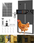 Large Automatic Chicken Coop Door Solar Powered 4000mAh High Capacity-Black