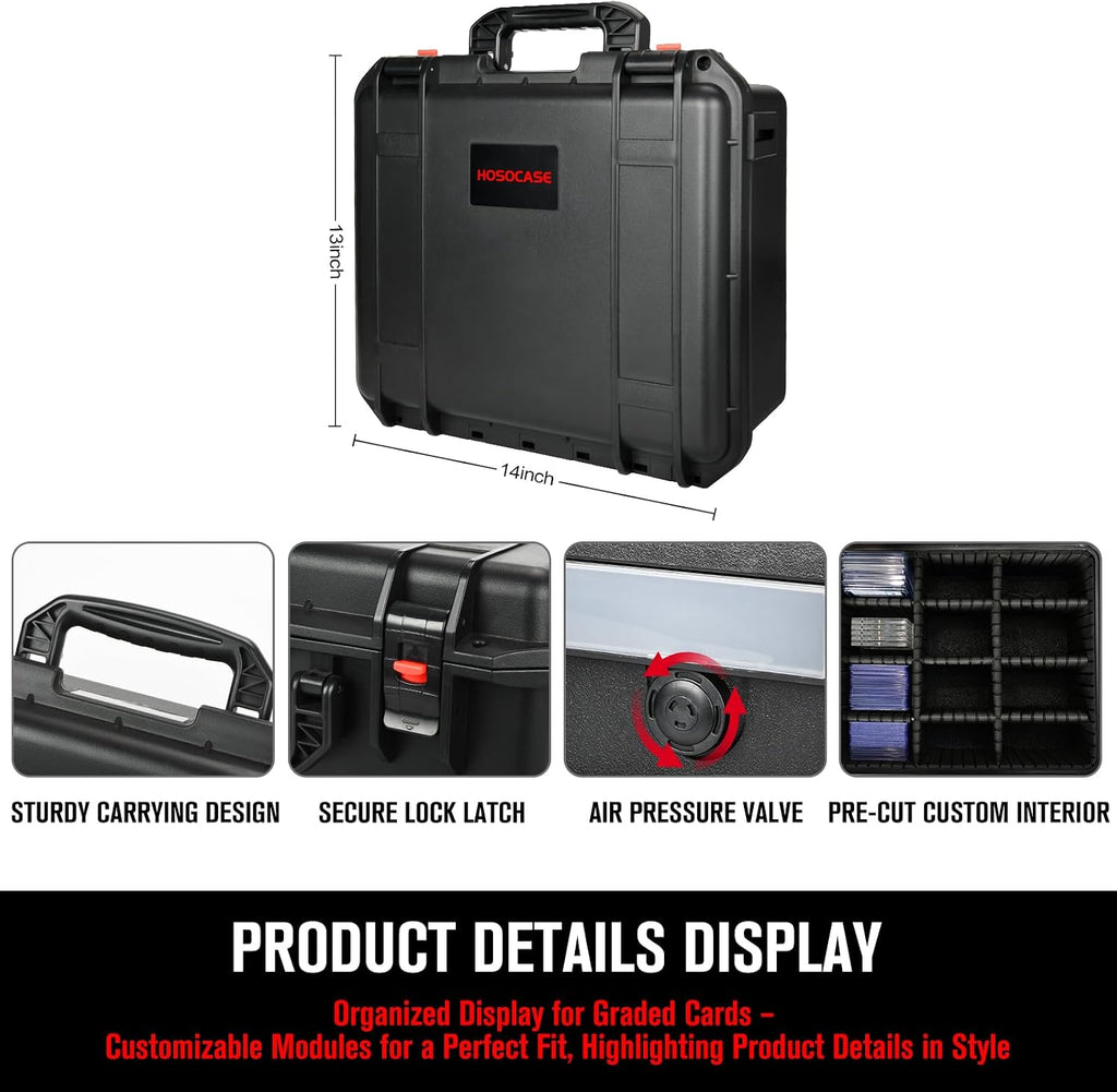 Graded Card Case Storage Box: Trading Card Storage Box with 9 Dividers | Waterproof Hard Slab Case for Toploader PSA