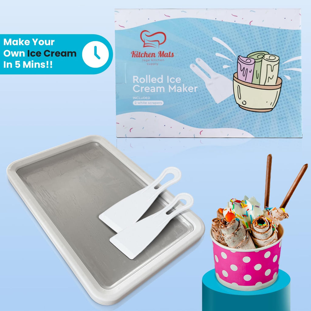 Extra Large Rolled Ice Cream Maker (14"x10") Ice Cream Roller Maker