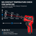 Infrared Thermometer Laser Temperature Gun, Adjustable Emissivity, 1202℉