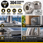 BCP Fasteners #10-32 Stainless Steel Nylon Insert Hex Lock Nuts, 50 Pack