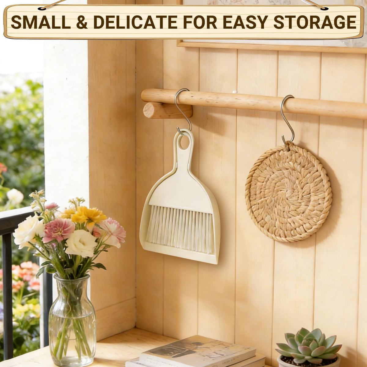 2PCS Small Dust Pan and Brush Set, Mini Broom Dustpan Kit