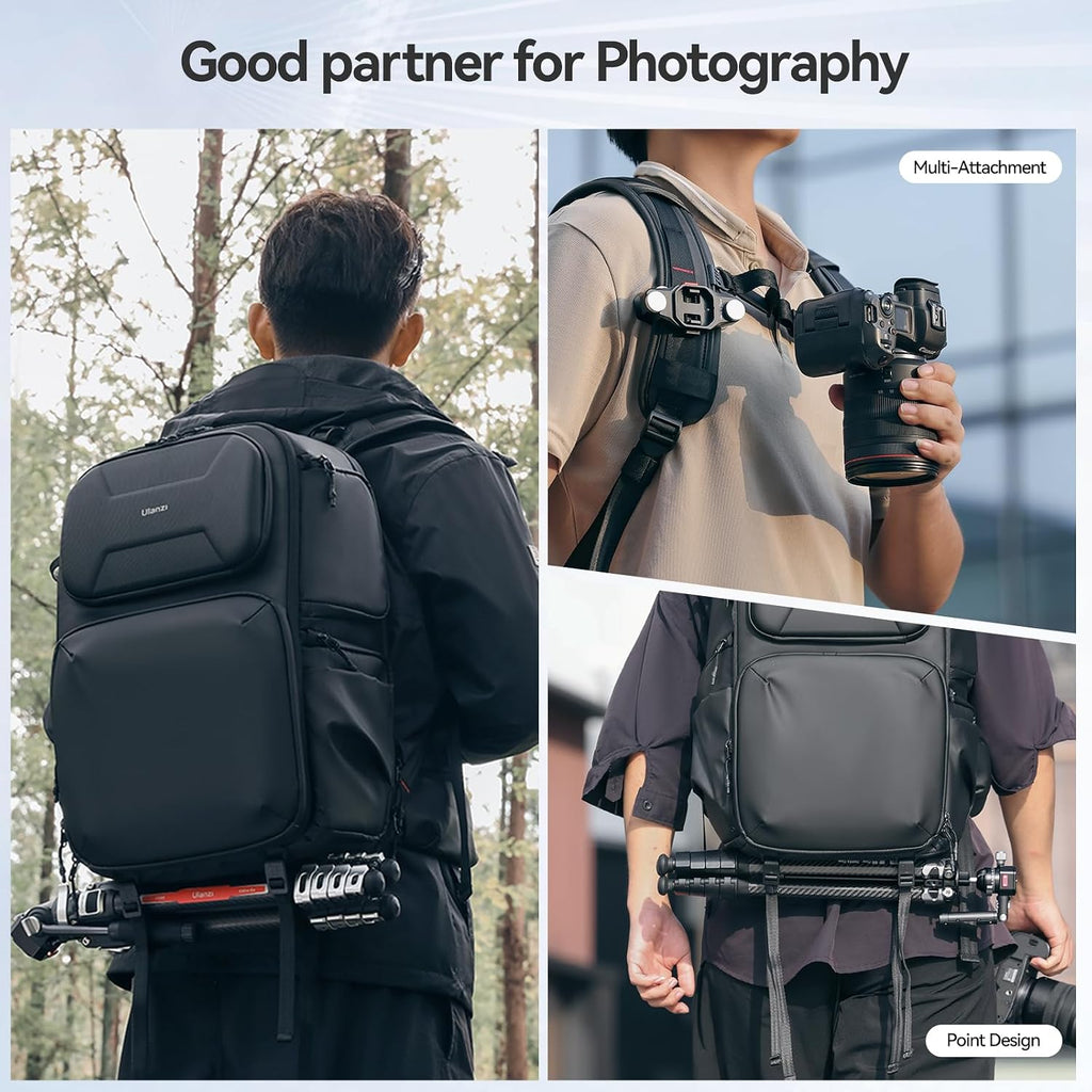 ULANZI BP10 Hardshell Camera Backpack 35L for DSLR Professional Photography Video Accessories Travel Tripod Strorage