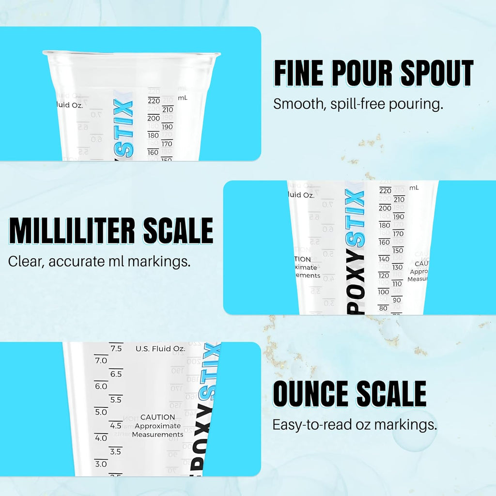 [Pack of 100] 10oz Disposable Graduated Measuring Cups for Mixing - Measurements in mL and Oz - Multipurpose Reusable
