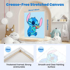 4 Pack Cartoon Paint by Number for Kids with Wooden Frame