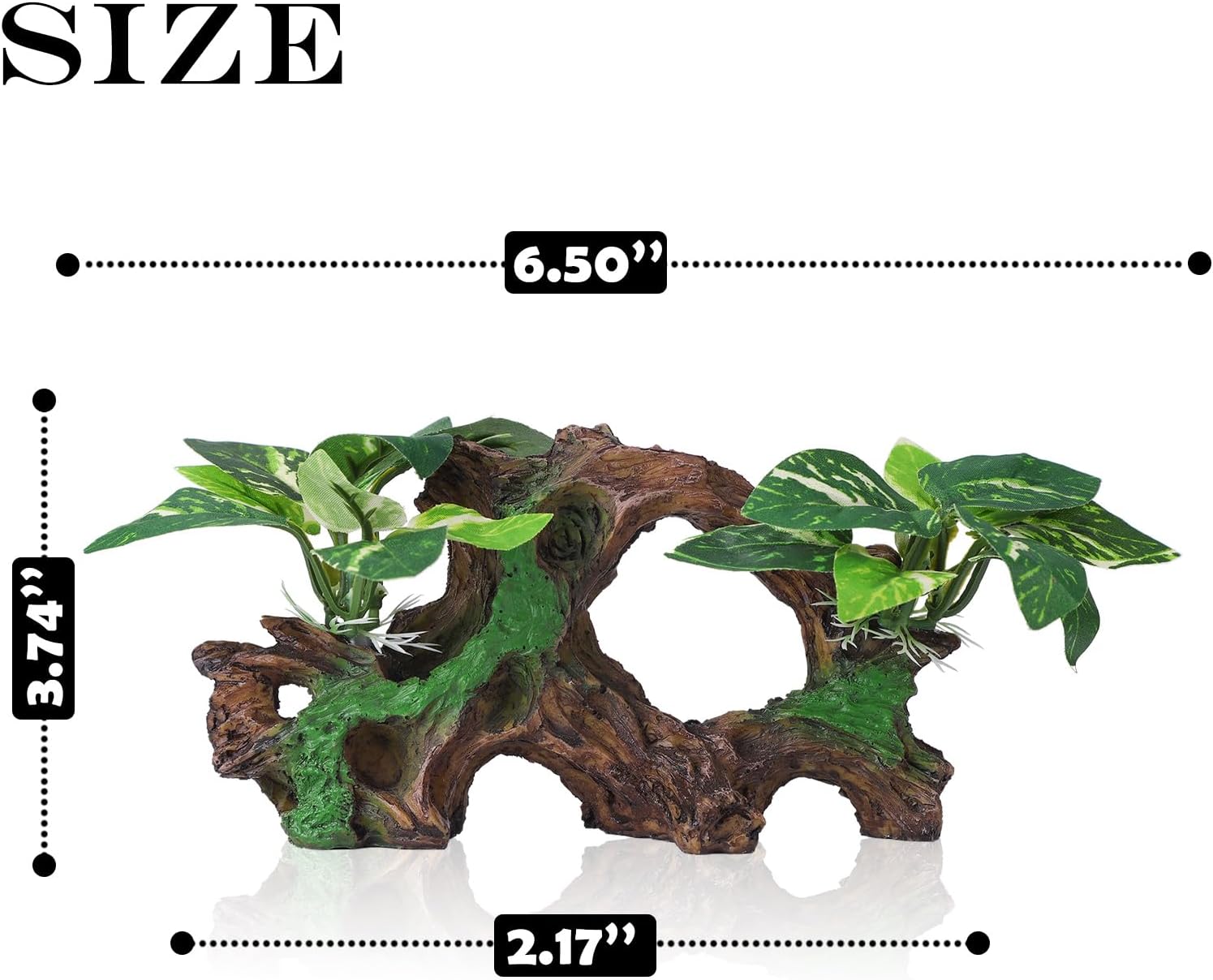 Artificial Aquarium Ornaments Reptiles Betta Fish Tank Accessories Silk Leaf Plants Decoration Driftwood Cave Decor
