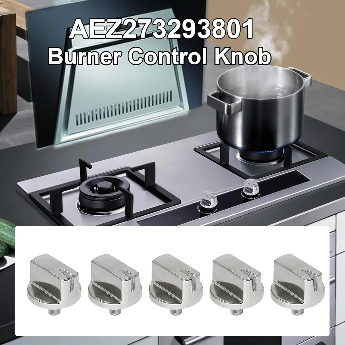 AEZ73293801 Burner Control Dial Stove Knobs Replacement for LG Range Stove Gas Cooktop LCG3011ST, LCG3691ST, LCG3091ST, HG7522JR, LCG3611ST Range Replacement Knobs/Oven Gas Stove Knob (5pcs)