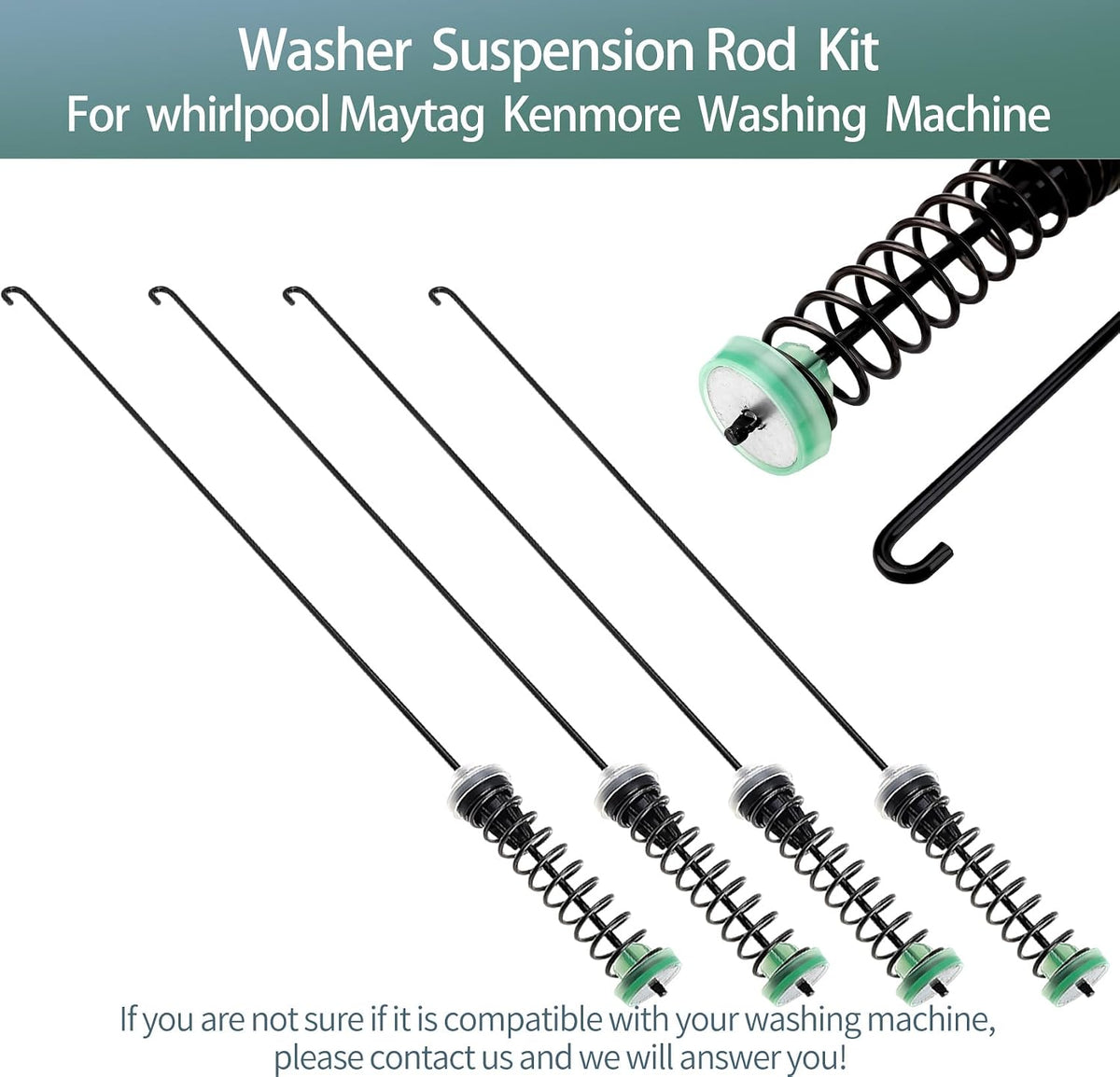 WTW5057LW0 MVW5430MW0 WTW5105HW1 Washer Suspension Rods Kit Fit for WTW5105HW0 MVW6230HW2 MVW6200KW1 WTW5105HW3 MVW6200KW3 WTW5100HW2 MVW6230HW1 MVW6200KW0 WTW6120HW0 MVW6230HW0 MVW6200KW2 WTW5100HC2