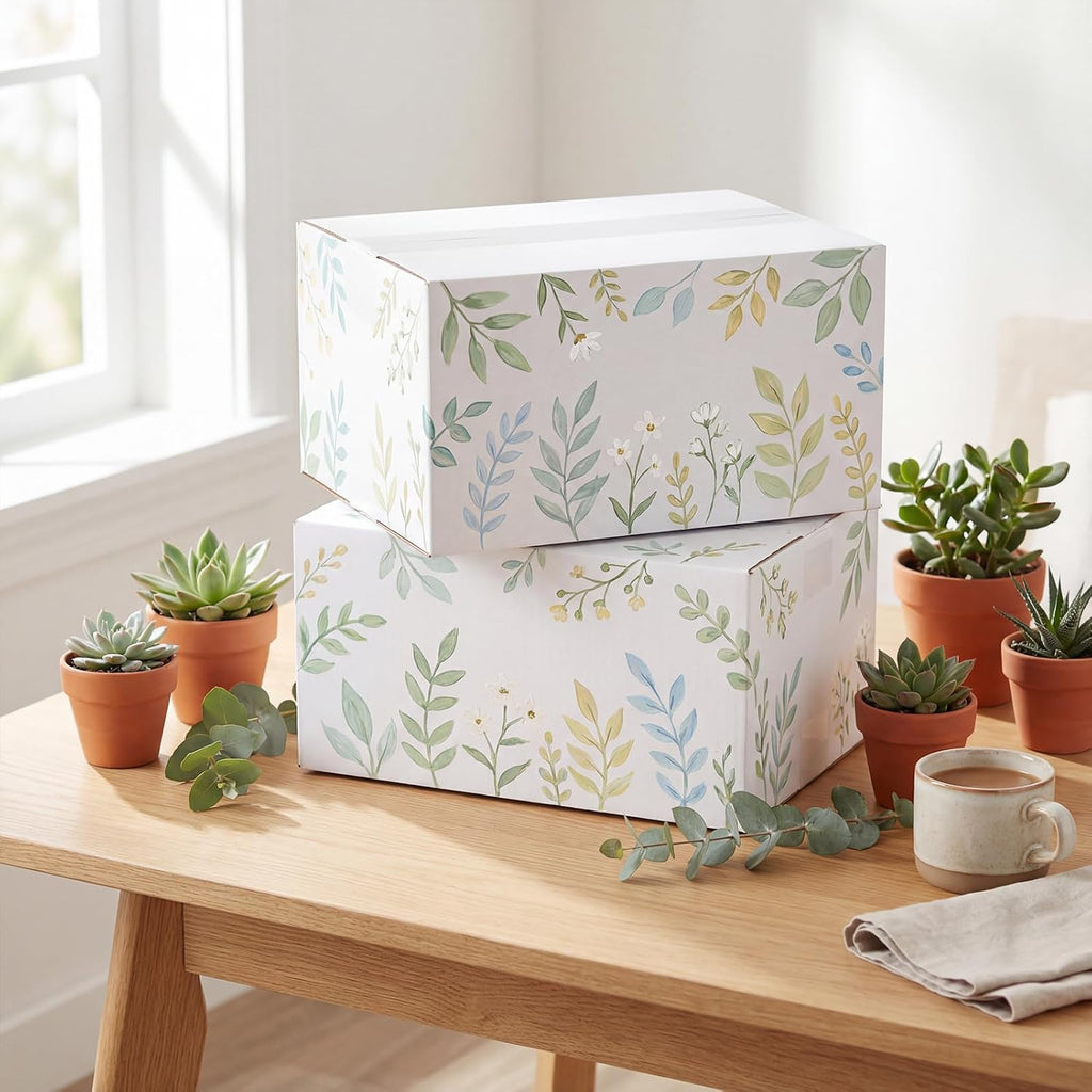 9x6x4 Shipping Boxes Set of 40, White Corrugated Cardboard Box