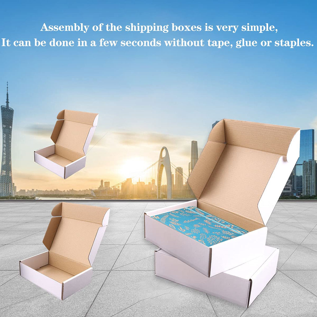 Shipping Boxes, 20Pcs White 9x6x4in Corrugated Cardboard Box