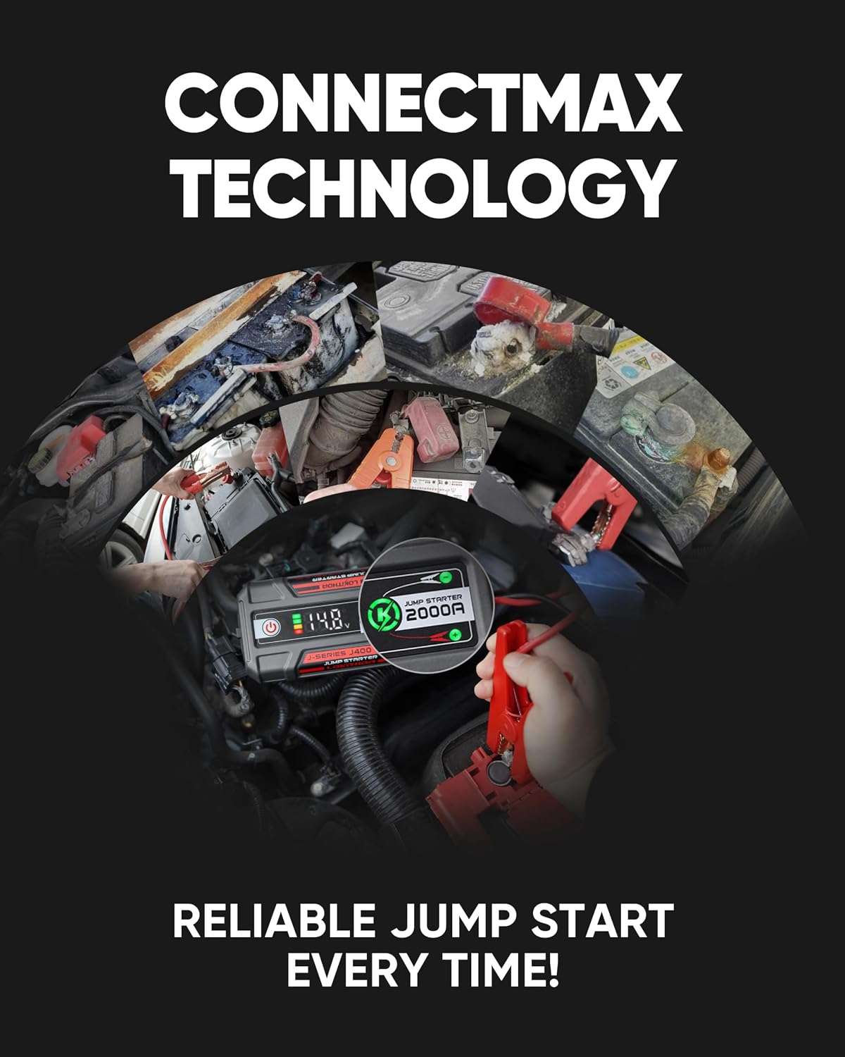 J400 Portable Jump Starter for Upto 8.0L Gas & 6.0L Diesel Engines