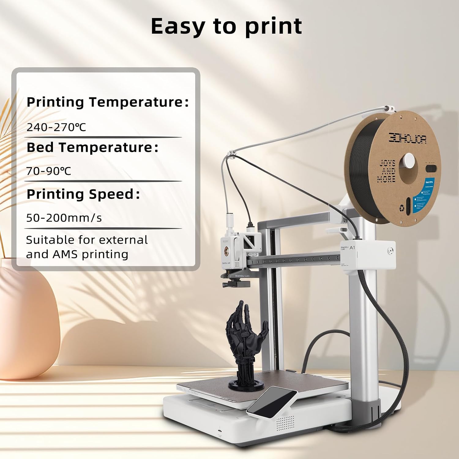 Update Basic PETG Filament 1.75mm, PETG 3D Printer Filament, 2.2 LBS (1KG) Cardboard Spool, Fit Most FDM 3D Printer