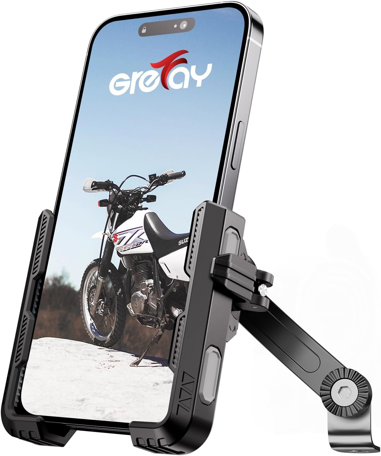 Motorcycle Phone Mount, 1S Quick Release. Anti Shake Motorbike Phone Holder for 4.0-7.0 Inch Smartphone for