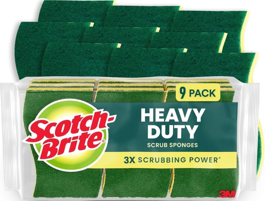 Heavy Duty Scrub Sponge, 9 Pack