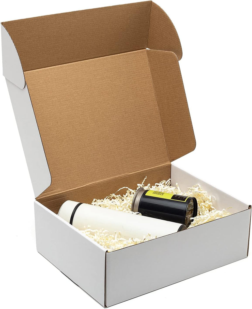White Shipping Boxes 12x9x4" 20 Pack- Corrugated Cardboard Mailing Box for Small Business, Tab Locking Literature