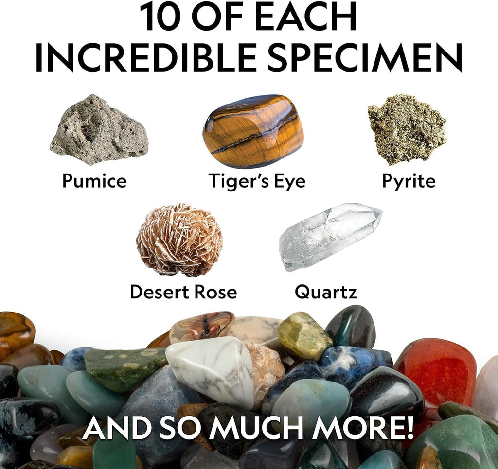 National Geographic Rock Collection with 50 Specimens to Share for Kids | 1.25 Lbs. Assorted Rocks, Minerals, and