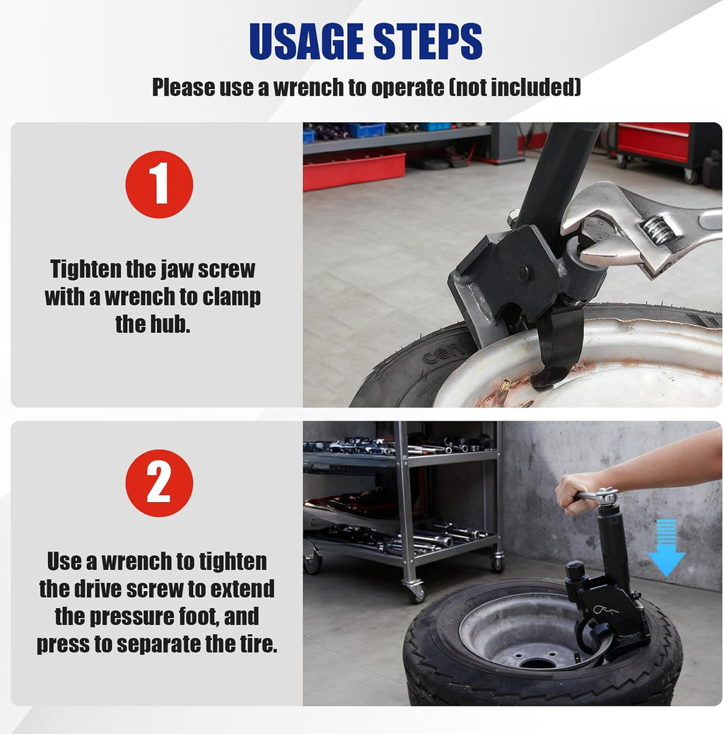 Manual Tire Bead Breaker – Heavy-Duty Bead Buster with Rubber Pad, 38-42 Inch (97-107cm) for Tire Removal, Works for