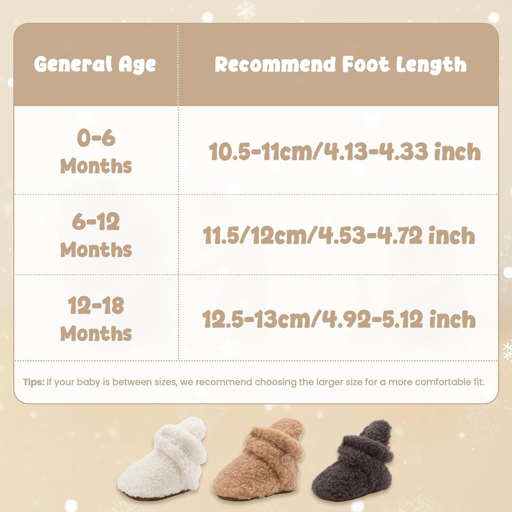 Newborn Baby Boy Girl Soft Fleece Booties Stay On Infant Slippers Socks Shoe Non Skid Gripper Toddler First Walkers