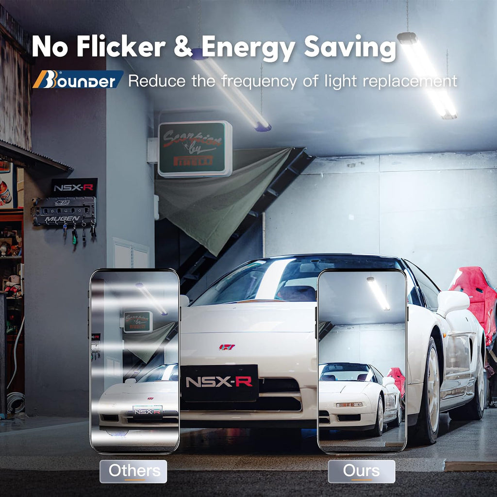 BBOUNDER 4Pack 4FT LED Shop Light, 65000K, 40W=250W, Linkable for Garage