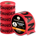 3 Mil Red Danger Tape – (6 Rolls)