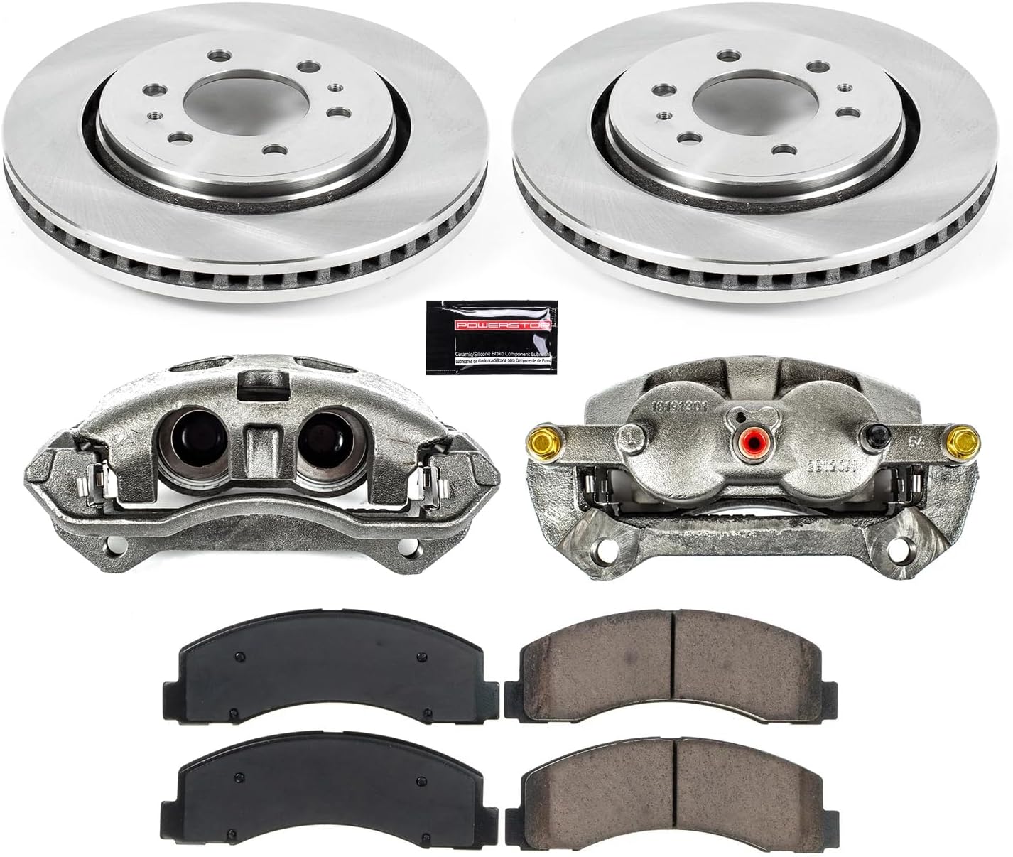Front Brake & Caliper Kit for Ford F-150 2012-20 - Ceramic Brake Pads + Calipers + Disc Rotors Replacement, KCOE3167A